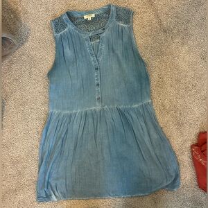 Umgee Denim Blue Sleeveless Dress
